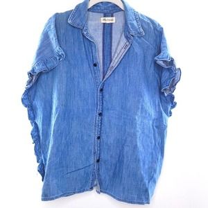 Madewell Chambray Denim Sleeveless Oversize Top | XS